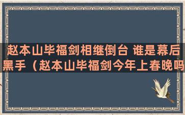 赵本山毕福剑相继倒台 谁是幕后黑手（赵本山毕福剑今年上春晚吗）